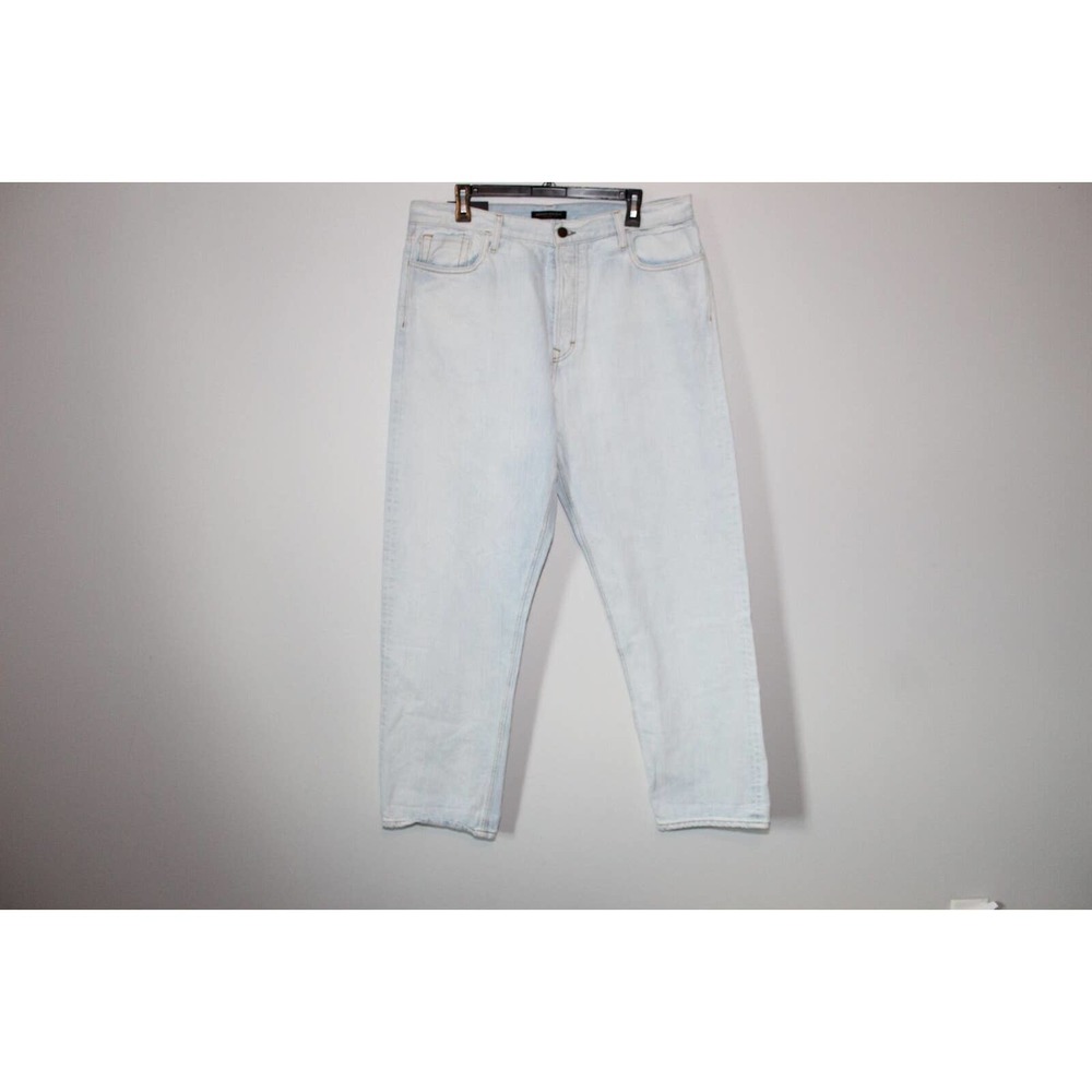 New Banana Republic Nettle Selvedge Relaxed Fit Jean Bleach Blue Men's 35 H14458 - Picture 2 of 13